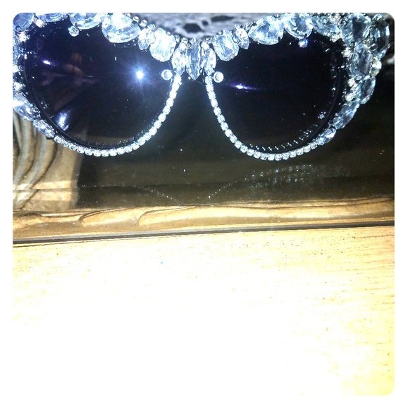 Rhinestone Encrusted Cat Eye Shades - Picture 1 of 3